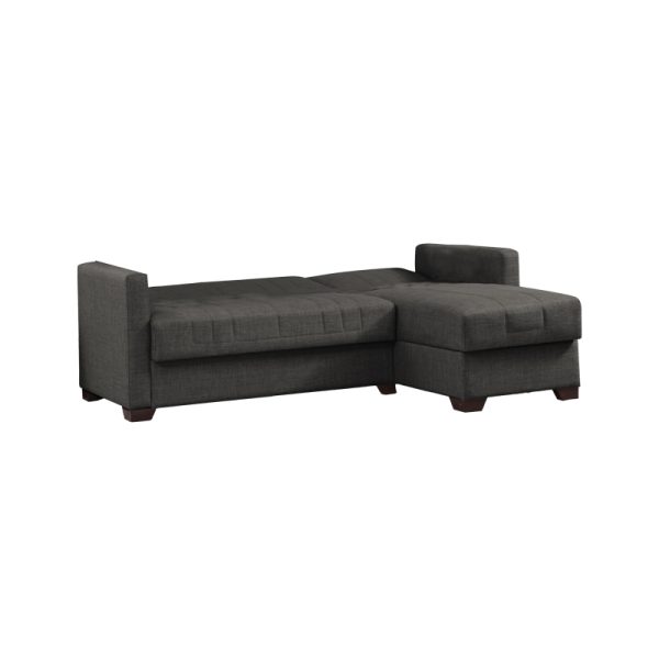 328 000003 2 Reversible corner sofa-bed with storage space Alaska pakoworld dark grey fabric 204x143x83cmIndoor furniture > Cornered sofas