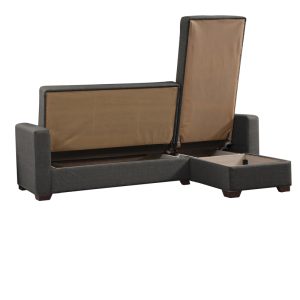 328 000003 3 Reversible corner sofa-bed with storage space Alaska pakoworld dark grey fabric 204x143x83cmIndoor furniture > Cornered sofas