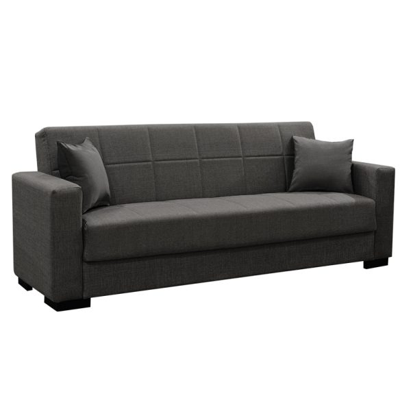 328 000010 Three-seater sofa-bed with storage space Vox pakoworld anthracite fabric 214x82x83cmIndoor furniture > Sofas-bed