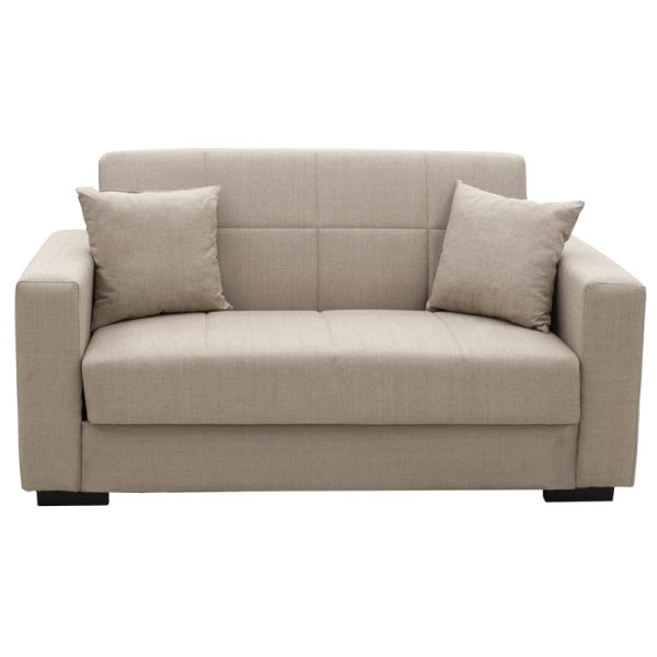 328 000012 3 Sofa-bed with storage two-seater Vox pakoworld cream fabric 154x82x83cmIndoor furniture > Sofas-bed