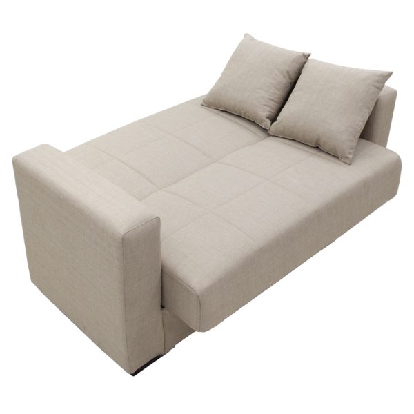 328 000012 4 Sofa-bed with storage two-seater Vox pakoworld cream fabric 154x82x83cmIndoor furniture > Sofas-bed