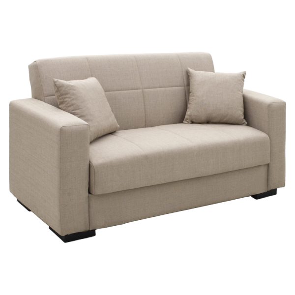 328 000012 Sofa-bed with storage two-seater Vox pakoworld cream fabric 154x82x83cmIndoor furniture > Sofas-bed