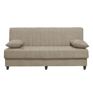 328 000022 2 Romina three-seater sofa-bed with storage space pakoworld cream fabric 190x75x85cmIndoor furniture > Sofas-bed