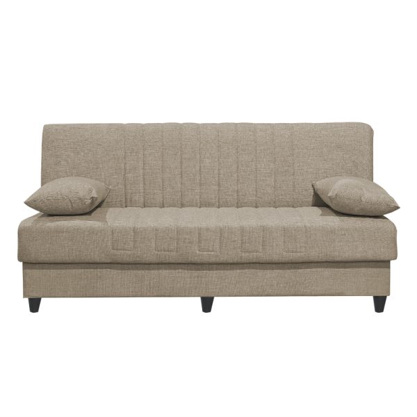 328 000022 2 Romina three-seater sofa-bed with storage space pakoworld cream fabric 190x75x85cmIndoor furniture > Sofas-bed