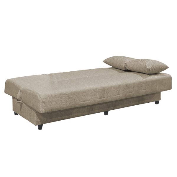 328 000022 3 Romina three-seater sofa-bed with storage space pakoworld cream fabric 190x75x85cmIndoor furniture > Sofas-bed