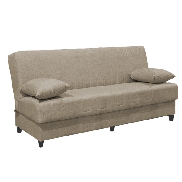 328 000022 Romina three-seater sofa-bed with storage space pakoworld cream fabric 190x75x85cmIndoor furniture > Sofas-bed