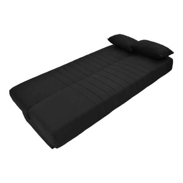 328 000026 3 Romina three-seater sofa-bed with storage space pakoworld black fabric 190x85x90cmIndoor furniture > Sofas-bed