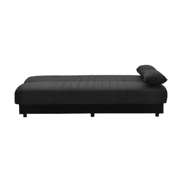 328 000026 4 Romina three-seater sofa-bed with storage space pakoworld black fabric 190x85x90cmIndoor furniture > Sofas-bed