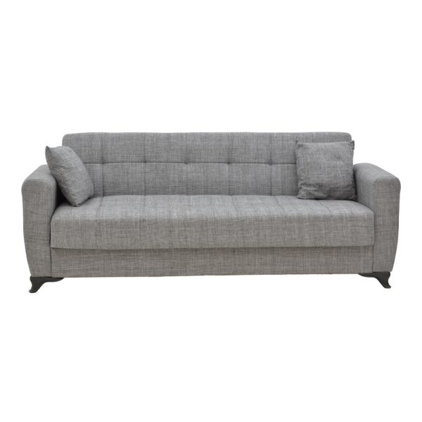 328 000027 2 Three-seater Modesto sofa-bed with storage space pakoworld gray fabric 215x85x80cmIndoor furniture > Sofas-bed