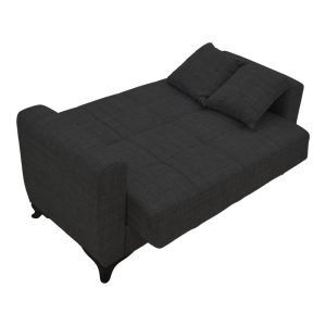 328 000032 2 Modesto two-seater sofa-bed with storage pakoworld black fabric 155x85x80cmIndoor furniture > Sofas-bed