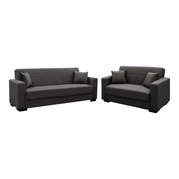 328 000035 Living room set 2 pcs Vox pakoworld fabric in anthracite shadeIndoor furniture > Sofas