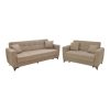 328 000041 Living room set 2 pieces Lincoln pakoworld fabric in light gray shadeIndoor furniture > Sofas
