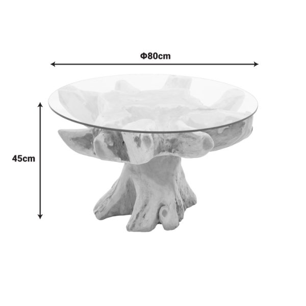 343 000081 3 Benzou coffee table Inart teak wood in natural color d80x45cmIndoor furniture > Coffee tables