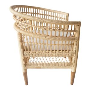 343 000090 2 Armchair Necorian pakoworld teak wood and pe rattan in natural color and white pillow 80x70x87cmIndoor furniture > Armchairs