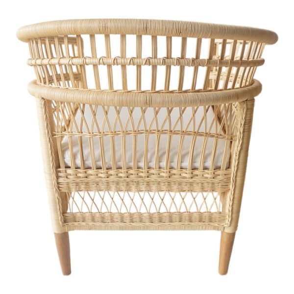 343 000090 4 Armchair Necorian pakoworld teak wood and pe rattan in natural color and white pillow 80x70x87cmIndoor furniture > Armchairs