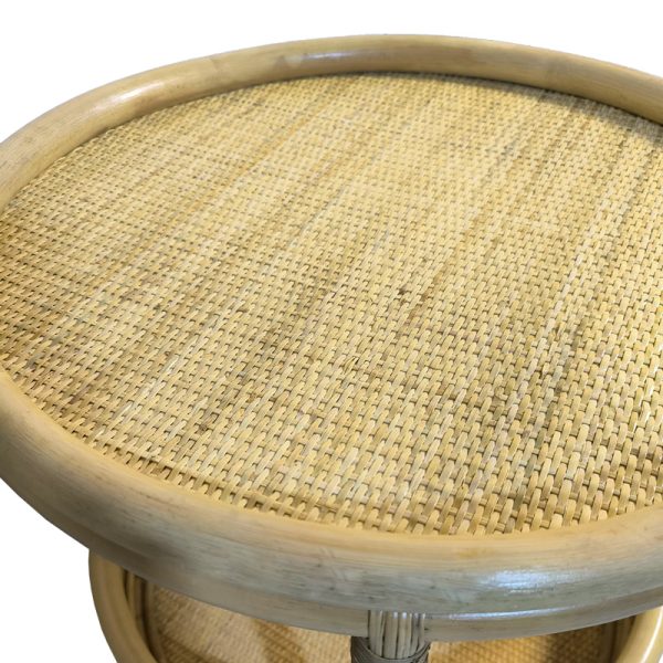 343 000093 2 Moody side table pakoworld pe rattan in natural color D55x51cmIndoor furniture > Tables auxiliary