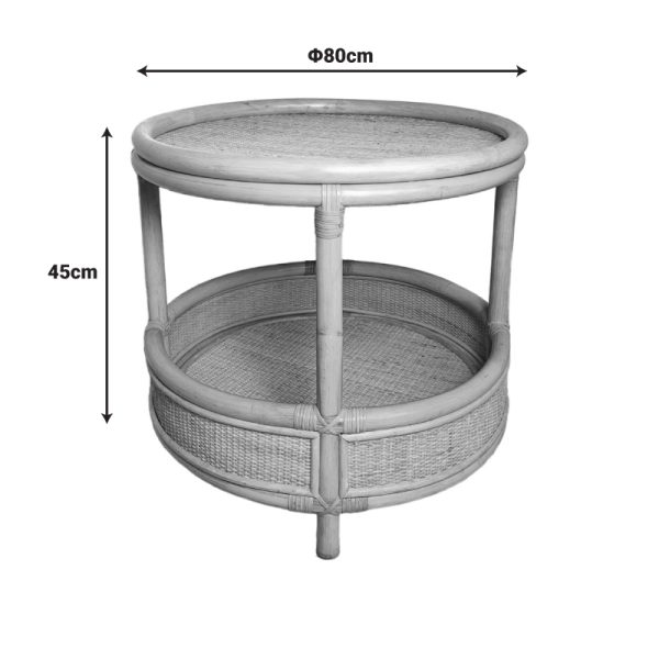 343 000093 4 Moody side table pakoworld pe rattan in natural color D55x51cmIndoor furniture > Tables auxiliary