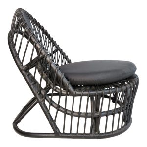 343 000094 2 Armchair Tromso pakoworld pe rattan in black color and black pillow 80x85x98cmIndoor furniture > Living room armchairs