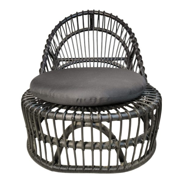 343 000094 3 Armchair Tromso pakoworld pe rattan in black color and black pillow 80x85x98cmIndoor furniture > Living room armchairs