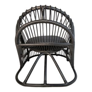 343 000094 4 Armchair Tromso pakoworld pe rattan in black color and black pillow 80x85x98cmIndoor furniture > Living room armchairs