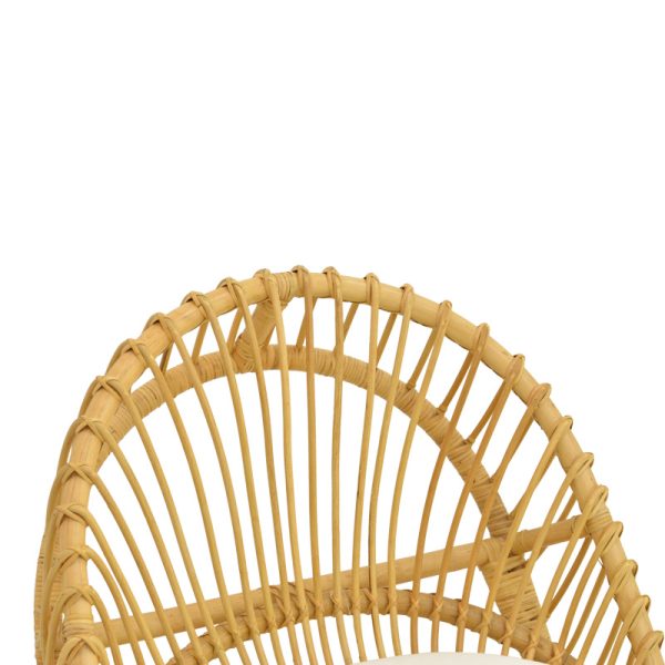 343 000095 4 Armchair Tromso pakoworld pe rattan in natural color and beige pillow 80x85x98cmIndoor furniture > Living room armchairs