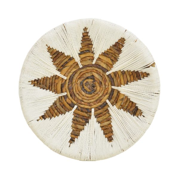 343 000101 2 Wall decorative Circy Inart wicker set of 3 pieces in white-beige colorDecoration > Decorations > Wall Decorations
