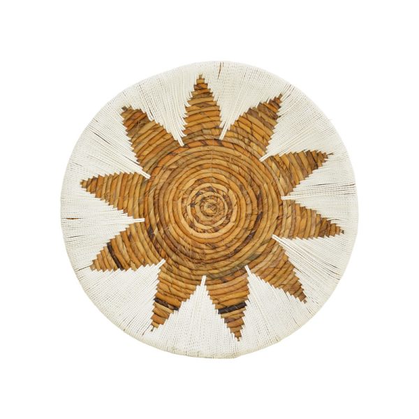 343 000101 3 Wall decorative Circy Inart wicker set of 3 pieces in white-beige colorDecoration > Decorations > Wall Decorations