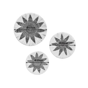 343 000102 2 Wall decorative Circy Inart wicker set of 3 pieces in black-beige colorDecoration > Decorations > Wall Decorations