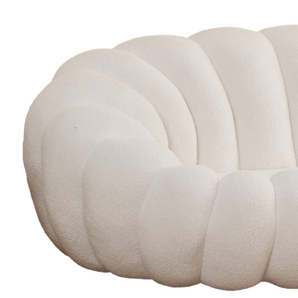347 000008 2 Margaritine sofa pakoworld white bouclé fabric 180x100x67cmIndoor furniture > Sofas