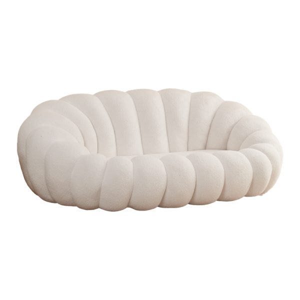 347 000008 Margaritine sofa pakoworld white bouclé fabric 180x100x67cmIndoor furniture > Sofas