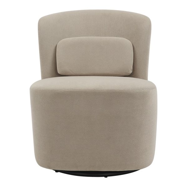 350 000020 4 Swish rotating armchair pakoworld boucle fabric in beige shade 63x76x76.5cmIndoor furniture > Living room armchairs