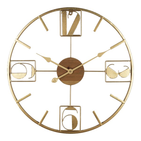 351 000014 Wall clock Karf Inart metal in gold color 60x3x60cmDecoration > Clocks