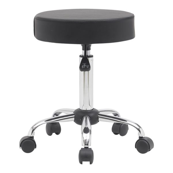 360 000011 2 Office-work stool with wheels Uficio pakoworld pu in black shade 46x42x48-64cmOffice furniture > Labor office chairs