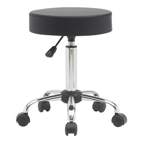 360 000011 Office-work stool with wheels Uficio pakoworld pu in black shade 46x42x48-64cmOffice furniture > Labor office chairs