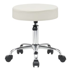 360 000012 2 Office-work stool with wheels Uficio pakoworld pu in white shade 46x42x48-64cmOffice furniture > Labor office chairs