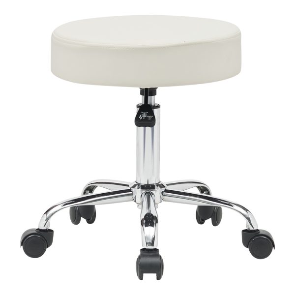 360 000012 2 Office-work stool with wheels Uficio pakoworld pu in white shade 46x42x48-64cmOffice furniture > Labor office chairs
