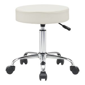 360 000012 3 Office-work stool with wheels Uficio pakoworld pu in white shade 46x42x48-64cmOffice furniture > Labor office chairs