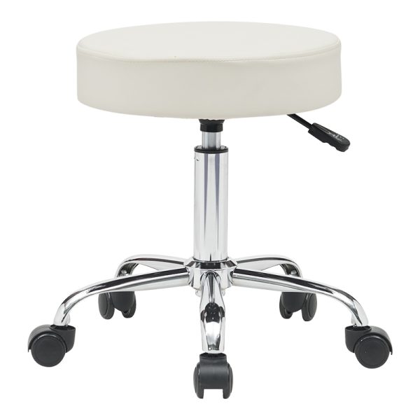360 000012 3 Office-work stool with wheels Uficio pakoworld pu in white shade 46x42x48-64cmOffice furniture > Labor office chairs