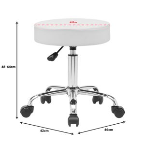 360 000012 4 Office-work stool with wheels Uficio pakoworld pu in white shade 46x42x48-64cmOffice furniture > Labor office chairs