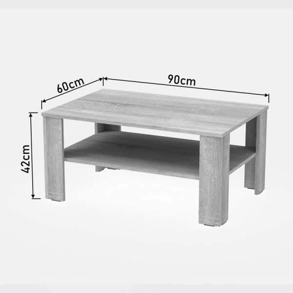 361 000028 3 Coffee table Khofi pakoworld in anthracite color 90x60x42.3cmIndoor furniture > Coffee tables