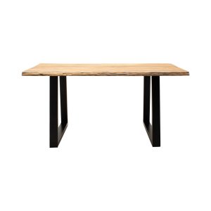 372 000002 2 Miles pakoworld table solid acacia wood thickness 3.7-4cm in natural shade with black metal legs 140x80x76cmBOHO CHIC > Dining Tables