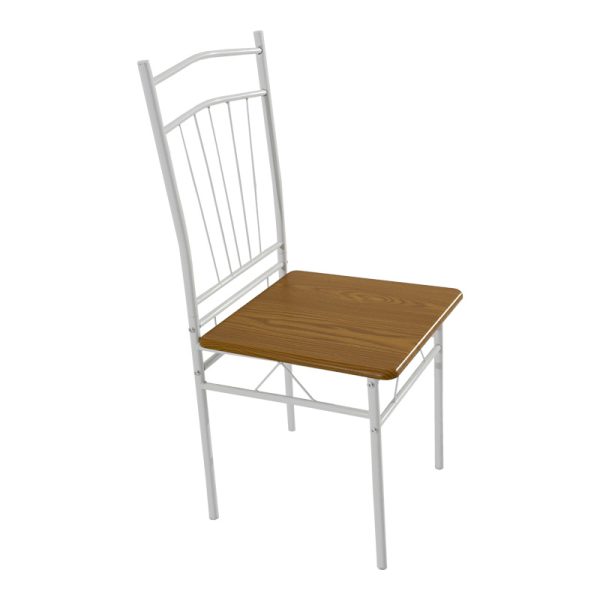 374 000001 3 Dining table Roza II pakoworld set of 5 pcs mdf in natural shade with white metal legs 110x60x74cmIndoor furniture > Dinning sets