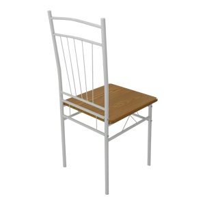 374 000001 4 Dining table Roza II pakoworld set of 5 pcs mdf in natural shade with white metal legs 110x60x74cmIndoor furniture > Dinning sets