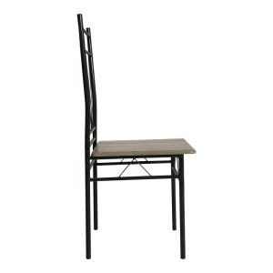 374 000002 4 Dining table Roza II pakoworld set of 5 pcs mdf in grey shade with grey metal legs 110x60x74cmIndoor furniture > Dinning sets