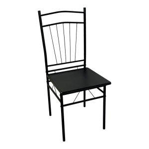 374 000003 3 Dining table Roza II pakoworld set of 5 pcs mdf in black shade with black metal legs 110x60x74cmIndoor furniture > Dinning sets