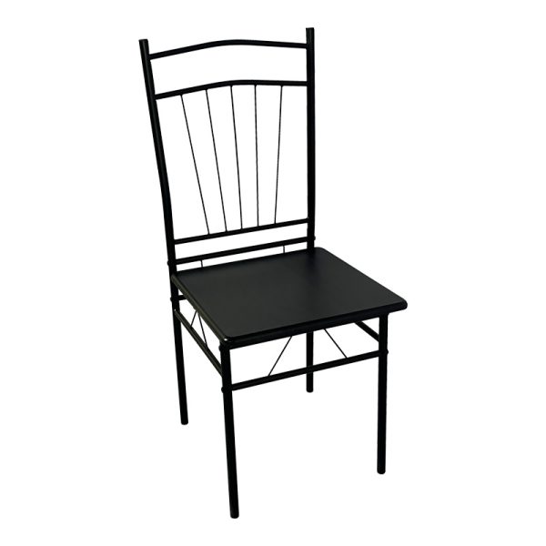 374 000003 3 Dining table Roza II pakoworld set of 5 pcs mdf in black shade with black metal legs 110x60x74cmIndoor furniture > Dinning sets