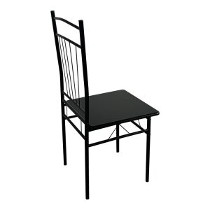 374 000003 4 Dining table Roza II pakoworld set of 5 pcs mdf in black shade with black metal legs 110x60x74cmIndoor furniture > Dinning sets