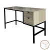 374 000004 Office desk with drawers Lione pakoworld in oak color with black metal legs 90x50x75cmOffice furniture > Working desk