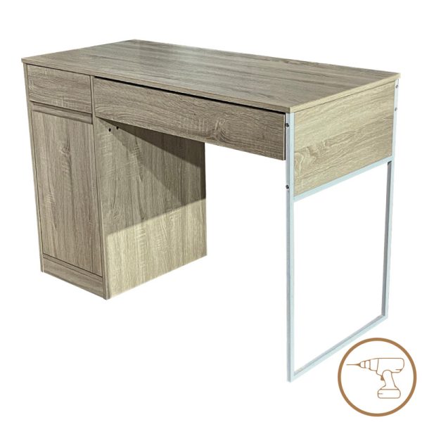 374 000005 Kantor pakoworld work desk in natural shade with white metal leg 110x50x76cmOffice furniture > Working desk
