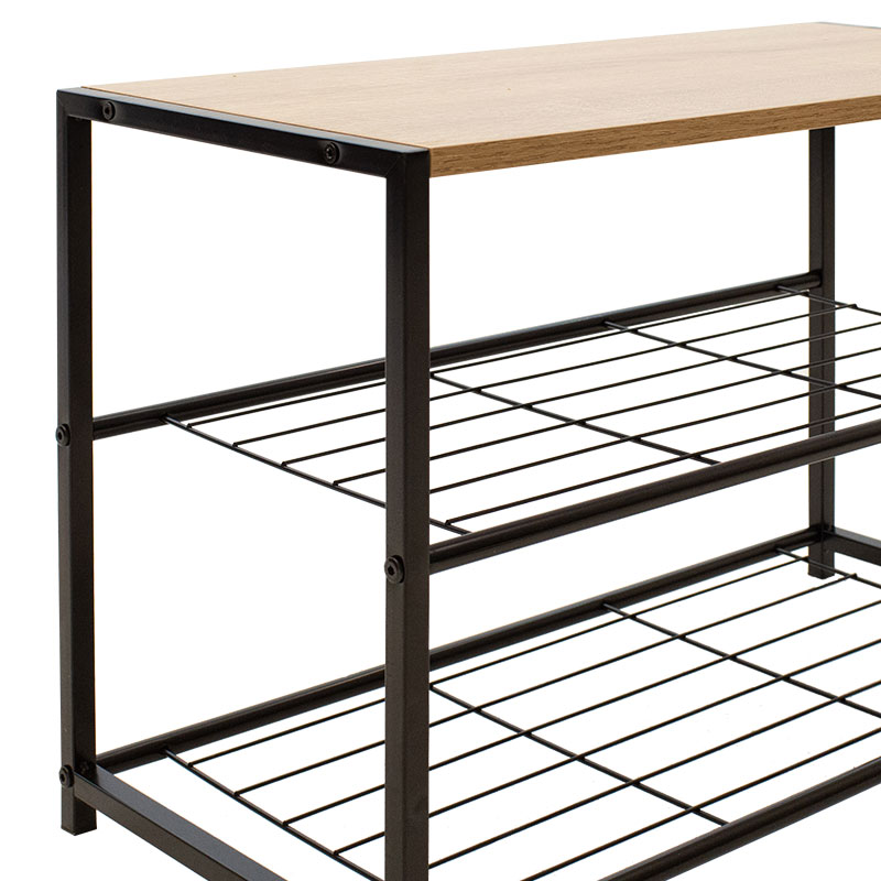 Shoe rack Ramon Argos The Classic 6 pairs modern oak color with black ...